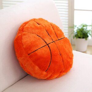 2 Pcs Basketball Pillow Set, Soft Plush Sports Theme Cushion for Bedroom Decor